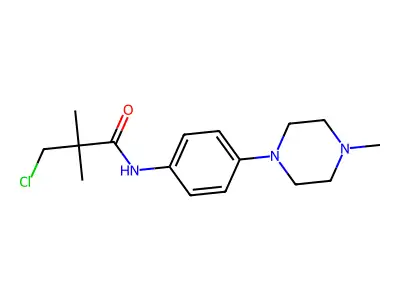 3-chloro-2,2-dimethyl-N-[4-(4-methylpiperazin-1-yl)phenyl]propanamide structure