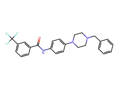 N-[4-(4-benzylpiperazin-1-yl)phenyl]-3-(trifluoromethyl)benzamide structure