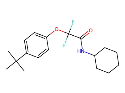 2-(4-tert-butylphenoxy)-N-cyclohexyl-2,2-difluoroacetamide structure