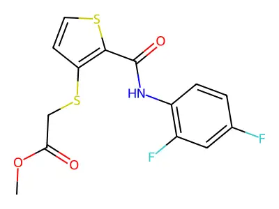 Methyl 2-({2-[(2,4-difluoroanilino)carbonyl]-3-thienyl}sulfanyl)acetate structure