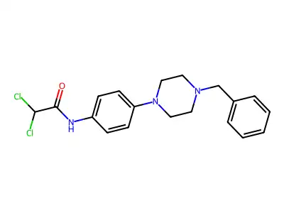 N-[4-(4-benzylpiperazin-1-yl)phenyl]-2,2-dichloroacetamide structure