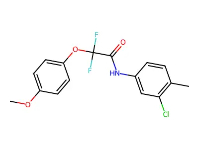 N-(3-chloro-4-methylphenyl)-2,2-difluoro-2-(4-methoxyphenoxy)acetamide structure