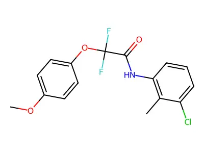 N-(3-chloro-2-methylphenyl)-2,2-difluoro-2-(4-methoxyphenoxy)acetamide structure