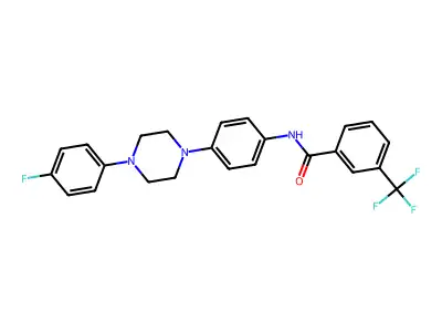 N-{4-[4-(4-fluorophenyl)piperazino]phenyl}-3-(trifluoromethyl)benzenecarboxamide structure
