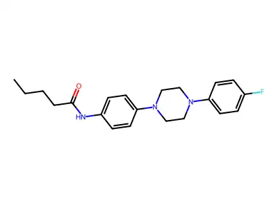N-{4-[4-(4-fluorophenyl)piperazino]phenyl}pentanamide structure