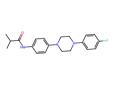N-{4-[4-(4-fluorophenyl)piperazino]phenyl}-2-methylpropanamide structure