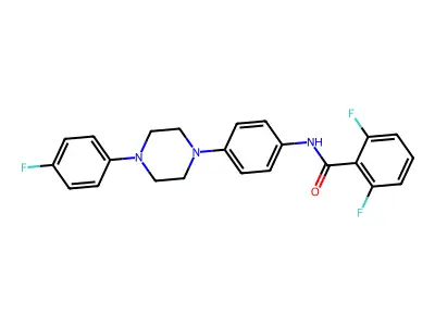 2,6-difluoro-N-{4-[4-(4-fluorophenyl)piperazino]phenyl}benzenecarboxamide structure