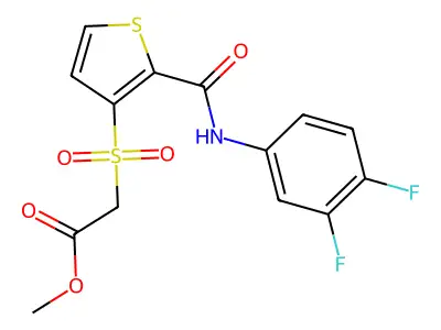 Methyl 2-({2-[(3,4-difluoroanilino)carbonyl]-3-thienyl}sulfonyl)acetate structure