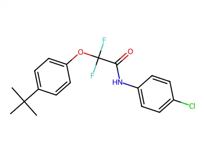 2-(4-tert-butylphenoxy)-N-(4-chlorophenyl)-2,2-difluoroacetamide structure