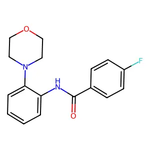 4-fluoro-N-(2-morpholinophenyl)benzenecarboxamide structure