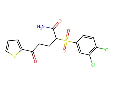 2-[(3,4-Dichlorophenyl)sulfonyl]-5-oxo-5-(2-thienyl)pentanamide structure