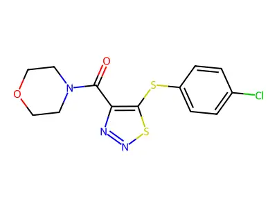 {5-[(4-Chlorophenyl)sulfanyl]-1,2,3-thiadiazol-4-yl}(morpholino)methanone structure