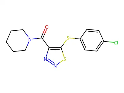 {5-[(4-Chlorophenyl)sulfanyl]-1,2,3-thiadiazol-4-yl}(piperidino)methanone structure