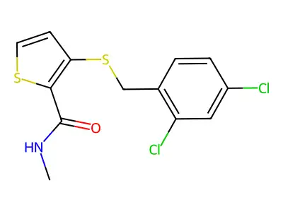 3-[(2,4-dichlorobenzyl)sulfanyl]-N-methyl-2-thiophenecarboxamide structure