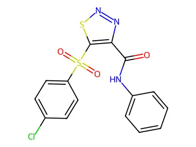 5-[(4-chlorophenyl)sulfonyl]-N-phenyl-1,2,3-thiadiazole-4-carboxamide structure