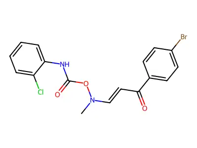 [[3-(4-bromophenyl)-3-oxoprop-1-enyl]-methylamino] N-(2-chlorophenyl)carbamate structure