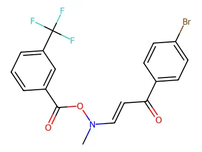 [[3-(4-Bromophenyl)-3-oxoprop-1-enyl]-methylamino] 3-(trifluoromethyl)benzoate structure