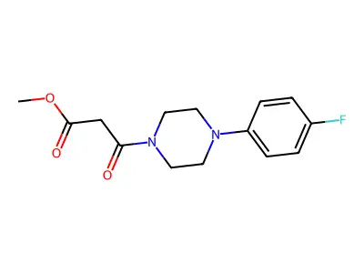 Methyl 3-[4-(4-fluorophenyl)piperazino]-3-oxopropanoate structure