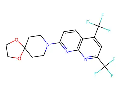 8-[5,7-bis(trifluoromethyl)-1,8-naphthyridin-2-yl]-1,4-dioxa-8-azaspiro[4.5]decane structure