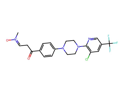 [3-(4-{4-[3-chloro-5-(trifluoromethyl)-2-pyridinyl]piperazino}phenyl)-3-oxopropylidene](methyl)ammoniumolate structure