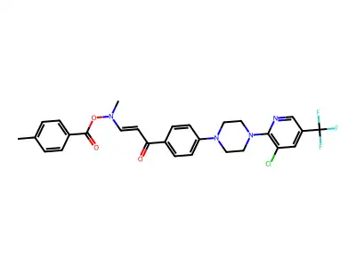 [[3-[4-[4-[3-chloro-5-(trifluoromethyl)pyridin-2-yl]piperazin-1-yl]phenyl]-3-oxoprop-1-enyl]-methylamino] 4-methylbenzoate structure