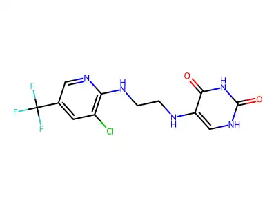 5-[(2-{[3-chloro-5-(trifluoromethyl)-2-pyridinyl]amino}ethyl)amino]-2,4(1H,3H)-pyrimidinedione structure