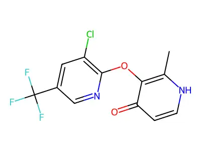 3-{[3-chloro-5-(trifluoromethyl)-2-pyridinyl]oxy}-2-methyl-4(1H)-pyridinone structure