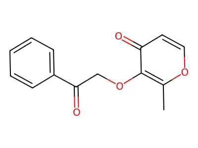 2-methyl-3-(2-oxo-2-phenylethoxy)-4H-pyran-4-one structure