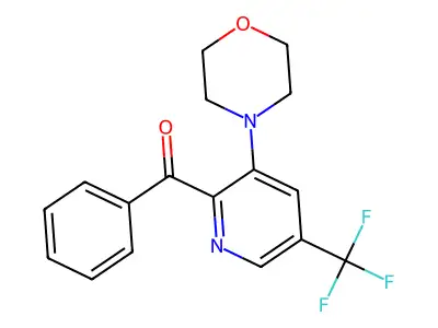 [3-Morpholino-5-(trifluoromethyl)-2-pyridinyl](phenyl)methanone structure