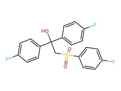 1,1-Bis(4-fluorophenyl)-2-[(4-fluorophenyl)sulfonyl]-1-ethanol structure