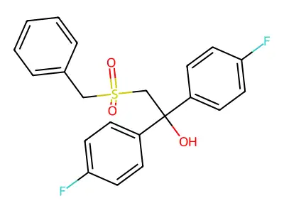 2-(Benzylsulfonyl)-1,1-bis(4-fluorophenyl)-1-ethanol structure