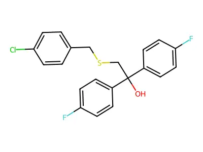 2-[(4-Chlorobenzyl)sulfanyl]-1,1-bis(4-fluorophenyl)-1-ethanol structure