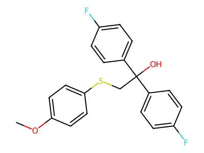 1,1-Bis(4-fluorophenyl)-2-[(4-methoxyphenyl)sulfanyl]-1-ethanol structure