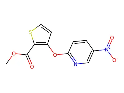 Methyl 3-[(5-nitro-2-pyridinyl)oxy]-2-thiophenecarboxylate structure
