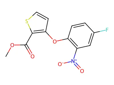 Methyl 3-(4-fluoro-2-nitrophenoxy)thiophene-2-carboxylate structure