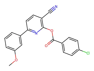 3-Cyano-6-(3-methoxyphenyl)-2-pyridinyl 4-chlorobenzenecarboxylate structure