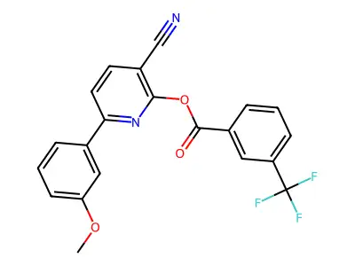 3-Cyano-6-(3-methoxyphenyl)-2-pyridinyl 3-(trifluoromethyl)benzenecarboxylate structure