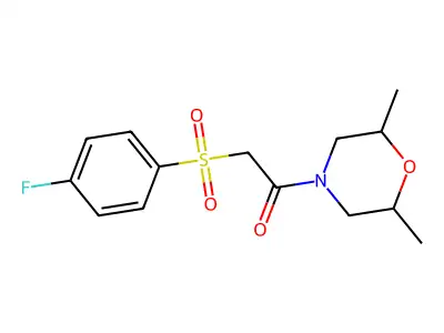 1-(2,6-Dimethylmorpholino)-2-[(4-fluorophenyl)sulfonyl]-1-ethanone structure