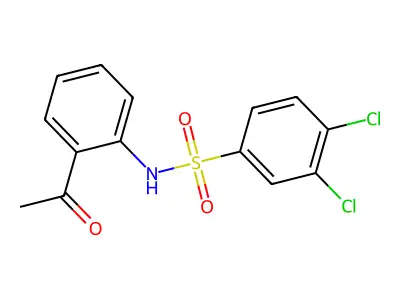 N-(2-acetylphenyl)-3,4-dichlorobenzenesulfonamide structure
