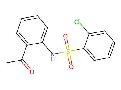 N-(2-acetylphenyl)-2-chlorobenzenesulfonamide structure