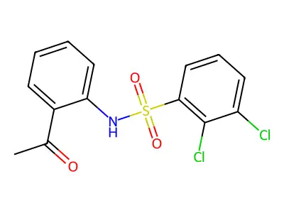 N-(2-acetylphenyl)-2,3-dichlorobenzenesulfonamide structure