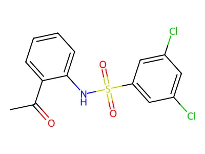 N-(2-acetylphenyl)-3,5-dichlorobenzenesulfonamide structure