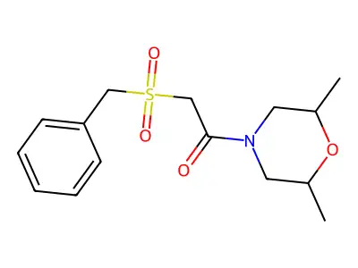 2-Benzylsulfonyl-1-(2,6-dimethylmorpholin-4-yl)ethanone structure