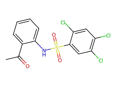 N-(2-acetylphenyl)-2,4,5-trichlorobenzenesulfonamide structure