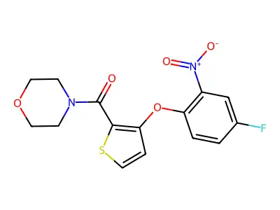 [3-(4-Fluoro-2-nitrophenoxy)-2-thienyl](morpholino)methanone structure
