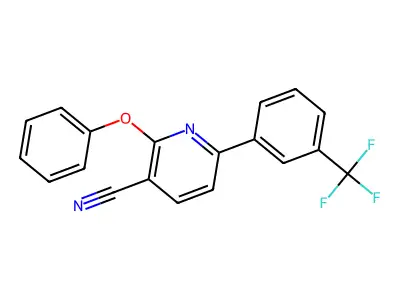 2-Phenoxy-6-[3-(trifluoromethyl)phenyl]pyridine-3-carbonitrile structure