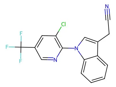 2-{1-[3-Chloro-5-(trifluoromethyl)-2-pyridinyl]-1H-indol-3-yl}acetonitrile structure
