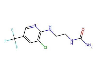 N-(2-{[3-chloro-5-(trifluoromethyl)-2-pyridinyl]amino}ethyl)urea structure
