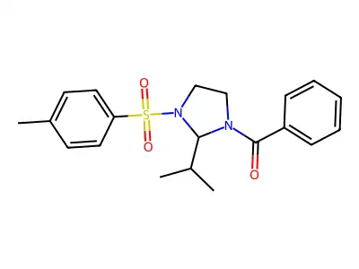 1-Benzoyl-2-isopropyl-3-[(4-methylphenyl)sulfonyl]imidazolidine structure