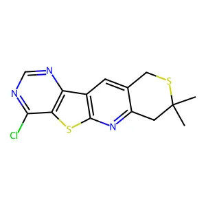 1-Chloro-8,8-dimethyl-8,9-dihydro-6H-7,11-dithia-2,4,10-triaza-benzo[b]fluorene structure